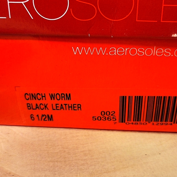 Aerosoles Cinch Worm Black Leather Womens Heels - Picture 9 of 9